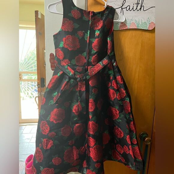 Sleeveless Embroidered Flower High Lo Formal Dress with lining - Picture 3 of 9